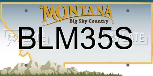 BLM35S Montana License Plate