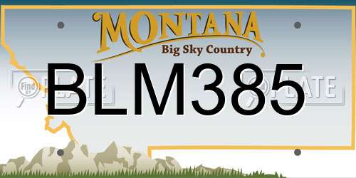 BLM385 Montana License Plate
