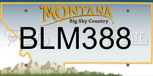 BLM388 Montana License Plate