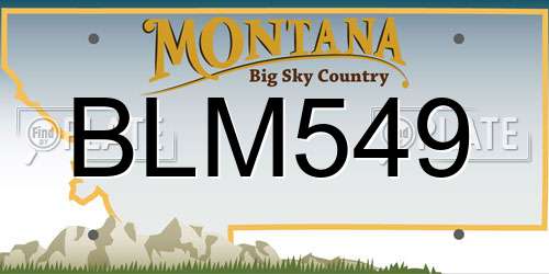 BLM549 Montana License Plate