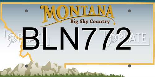 BLN772 Montana License Plate