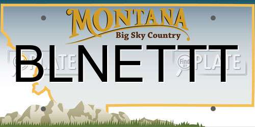 BLNETTT Montana License Plate
