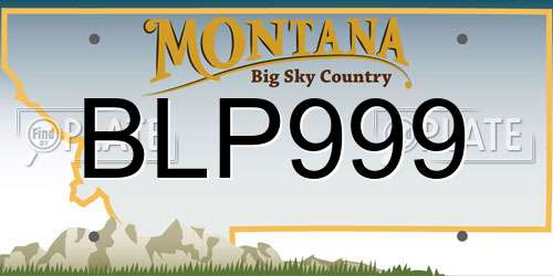 BLP999 Montana License Plate