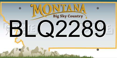 BLQ2289 Montana License Plate