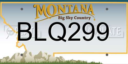 BLQ299 Montana License Plate