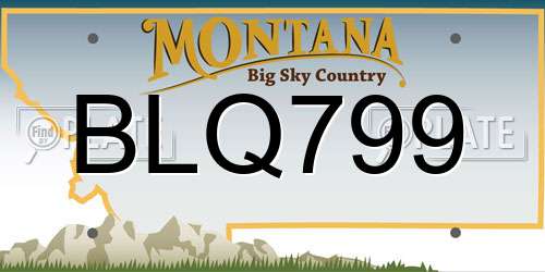 BLQ799 Montana License Plate