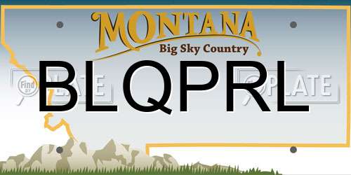 BLQPRL Montana License Plate