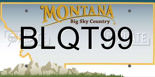 BLQT99 Montana License Plate