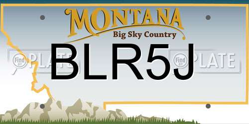 BLR5J Montana License Plate