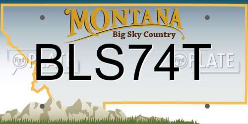 BLS74T Montana License Plate