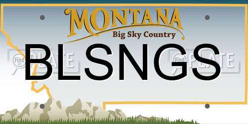 BLSNGS Montana License Plate
