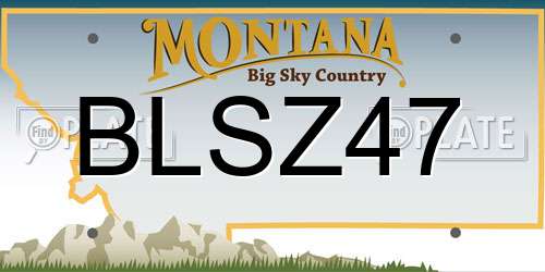 BLSZ47 Montana License Plate