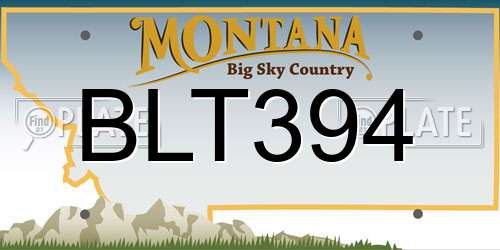 BLT394 Montana License Plate