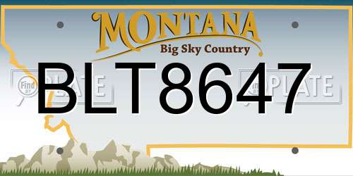 BLT8647 Montana License Plate