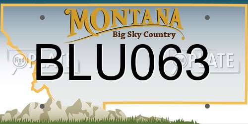 BLU063 Montana License Plate