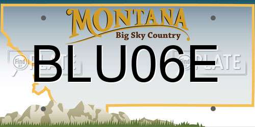 BLU06E Montana License Plate