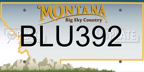 BLU392 Montana License Plate