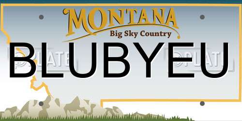 BLUBYEU Montana License Plate