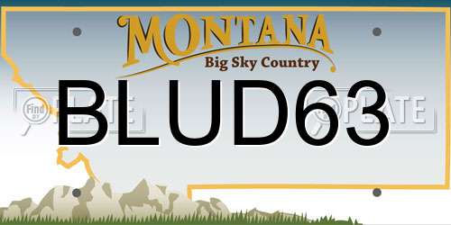 BLUD63 Montana License Plate