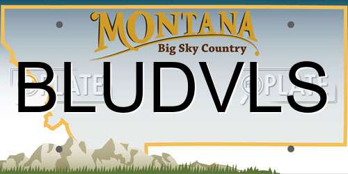 BLUDVLS Montana License Plate