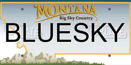 BLUESKY Montana License Plate