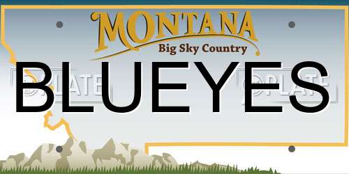 BLUEYES Montana License Plate