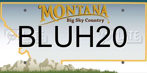 BLUH20 Montana License Plate