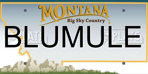 BLUMULE Montana License Plate