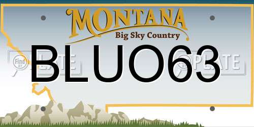 BLUO63 Montana License Plate