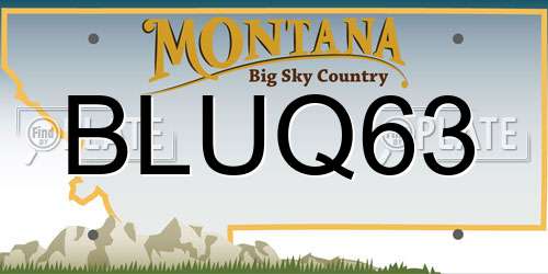 BLUQ63 Montana License Plate