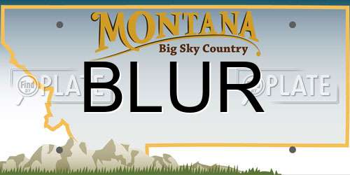 BLUR Montana License Plate