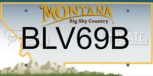BLV69B Montana License Plate