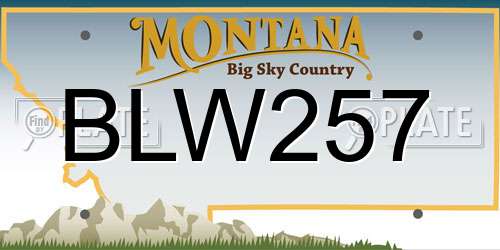 BLW257 Montana License Plate
