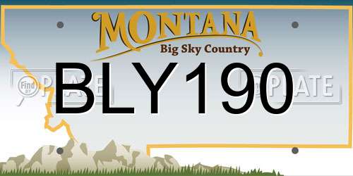 BLY190 Montana License Plate
