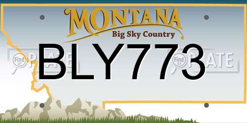 BLY773 Montana License Plate