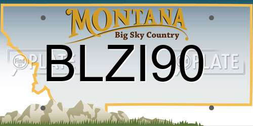 BLZI90 Montana License Plate