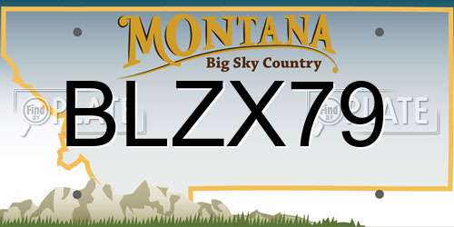 BLZX79 Montana License Plate