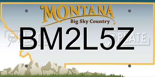 BM2L5Z Montana License Plate