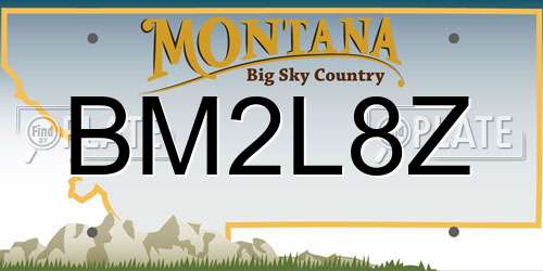 BM2L8Z Montana License Plate
