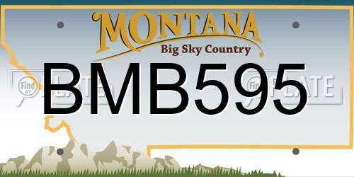 BMB595 Montana License Plate
