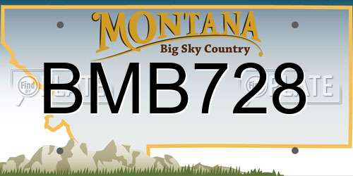 BMB728 Montana License Plate