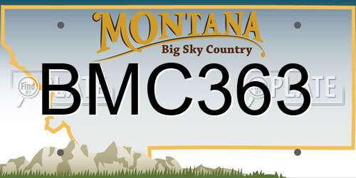 BMC363 Montana License Plate