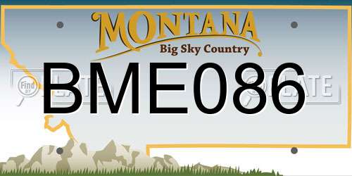 BME086 Montana License Plate