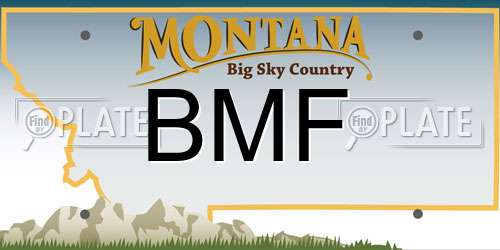 BMF Montana License Plate