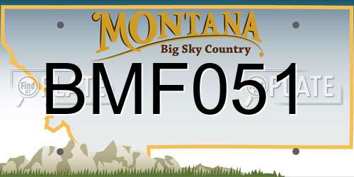 BMF051 Montana License Plate