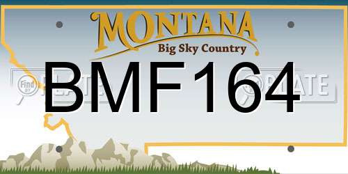 BMF164 Montana License Plate