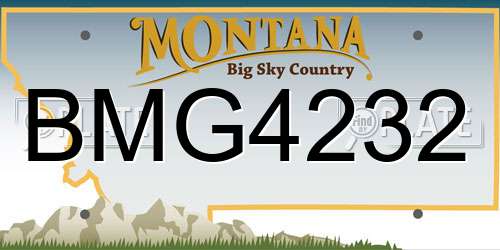 BMG4232 Montana License Plate