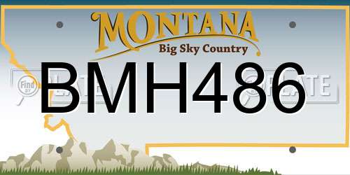 BMH486 Montana License Plate