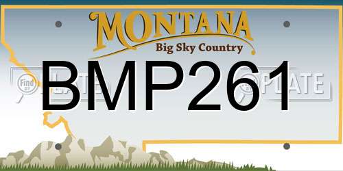 BMP261 Montana License Plate