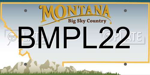 BMPL22 Montana License Plate